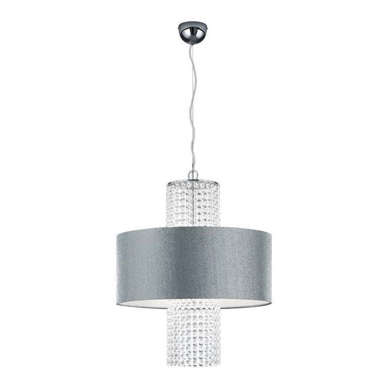 Reality - Hanglamp aan een koord KING 3xE14/28W/230V zilver