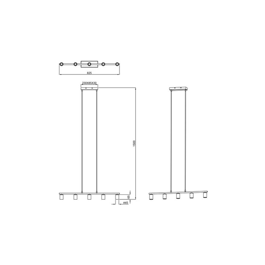 Reality - Hanglamp aan een koord VANNES 5xE27/40W/230V