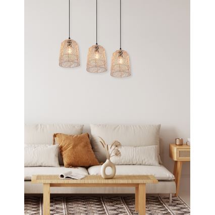 Reality - Hanglamp aan kabel LOVIS 3xE27/40W/230V zwart