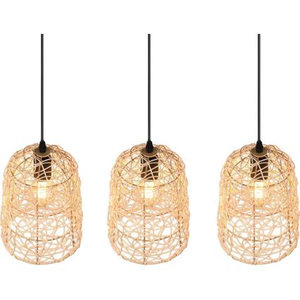 Reality - Hanglamp aan kabel LOVIS 3xE27/40W/230V zwart