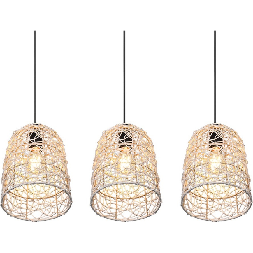 Reality - Hanglamp aan kabel LOVIS 3xE27/40W/230V zwart