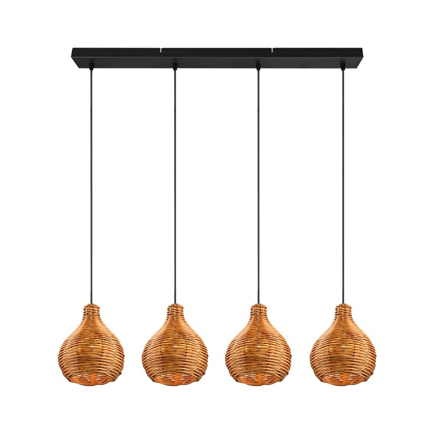 Reality - Hanglamp aan kabel SPROUT 3xE14/40W/230V bruin/rotan