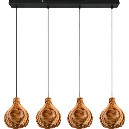 Reality - Hanglamp aan kabel SPROUT 3xE14/40W/230V bruin/rotan