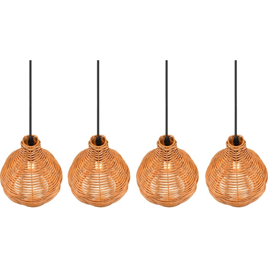 Reality - Hanglamp aan kabel SPROUT 3xE14/40W/230V bruin/rotan