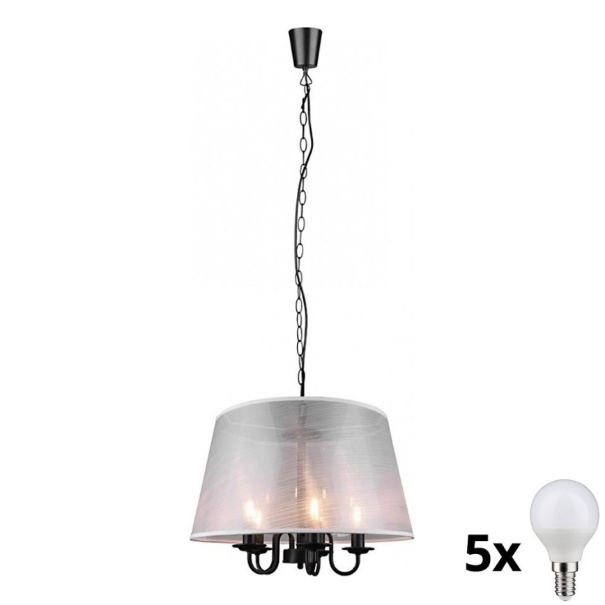 Reality - LED Hanglamp aan een ketting CIMA 5xE14/40W/230V grijs