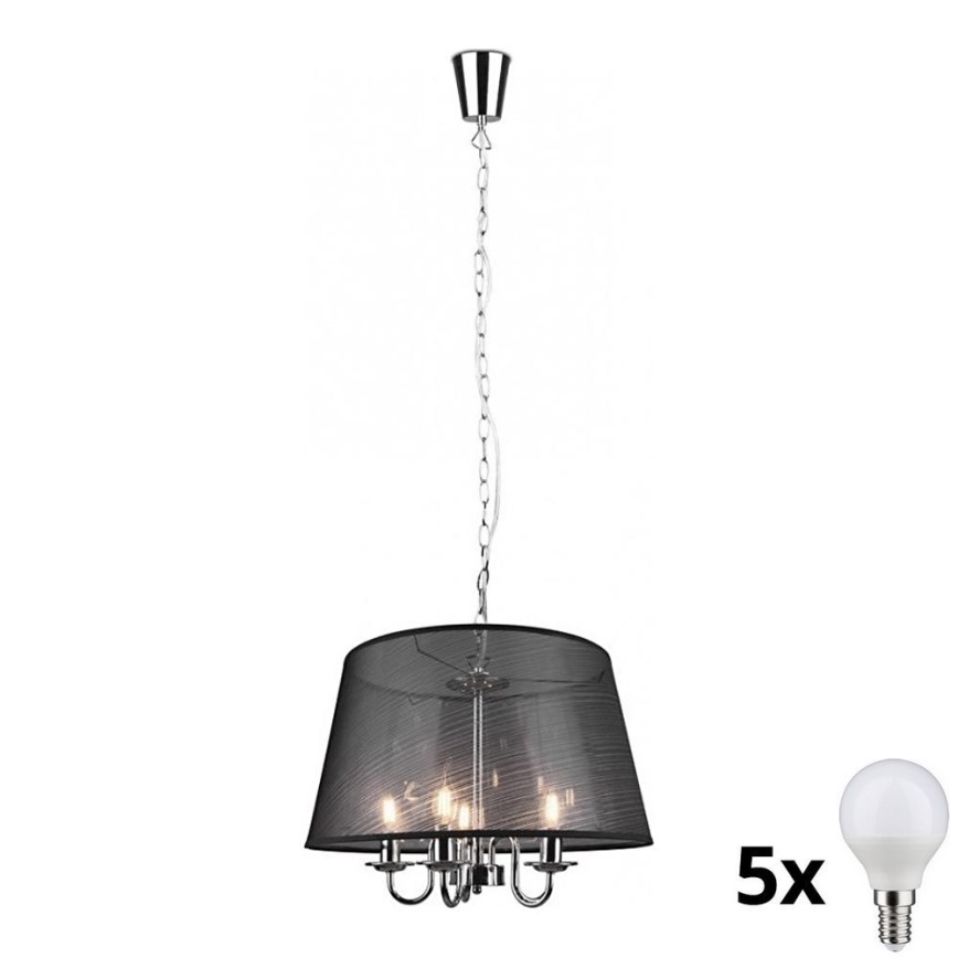 Reality - LED Hanglamp aan een ketting CIMA 5xE14/40W/230V zwart