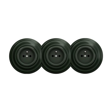 Reblig - Drievoudig retro-wandcontactdoos met afdekraam 230V groen