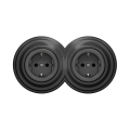 Reblig - Dubbele retro-wandcontactdoos met afdekraam SCHUKO 230V, antraciet