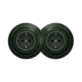 Reblig - Dubbele retro wandcontactdoos met afdekraam SCHUKO 230V groen