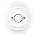 Reblig - Porseleinen retro draaiknopdimmer met afdekraam 250V/10A wit