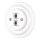 Reblig - Porseleinen retro ethernet-wandcontactdoos met afdekraam, 2x CAT.5E, wit