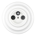 Reblig - Porseleinen retro TV/SAT-W wandcontactdoos wandcontactdoos met frame wandcontactdoos wit
