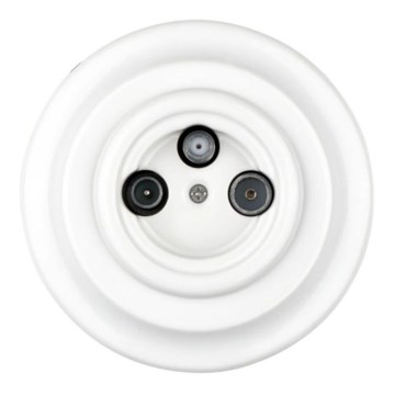 Reblig - Porseleinen retro TV/SAT-W wandcontactdoos wandcontactdoos met frame wandcontactdoos wit