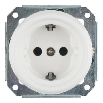Reblig - Porseleinen retro wandcontactdoos zonder afdekraam SCHUKO 250V/16A wit