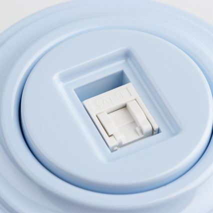 Reblig - Retro data-aansluiting met afdekraam, blauw