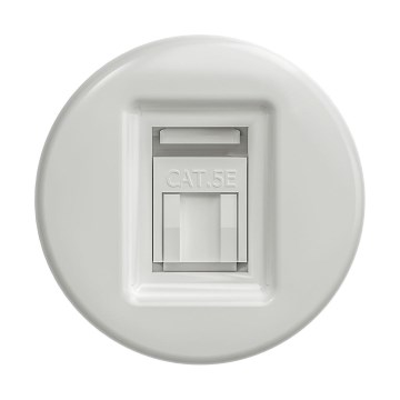 Reblig - Retro data-aansluiting zonder frame keramisch wit