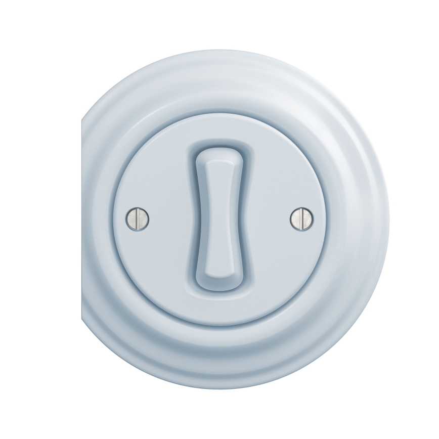 Reblig - Retro drukknop zonder rand, blauw