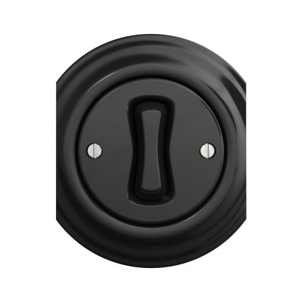Reblig - Retro drukknop zonder rand, zwart