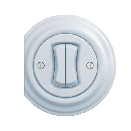 Reblig - Retro dubbele drukknop randloos blauw