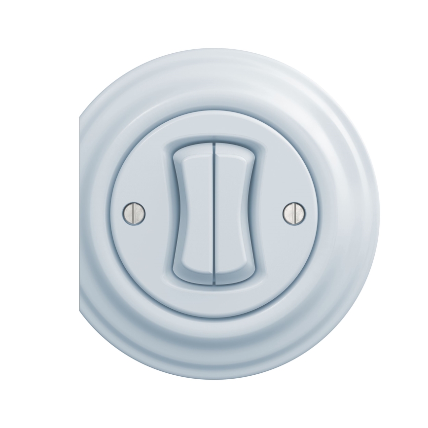 Reblig - Retro dubbele drukknop randloos blauw
