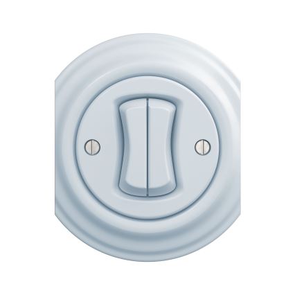 Reblig - Retro dubbele drukknop randloos blauw