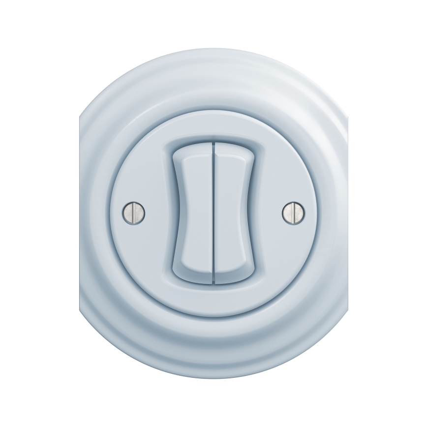 Reblig - Retro dubbele drukknop randloos blauw
