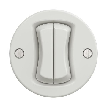 Reblig - Retro dubbele schakelaar zonder afdekraam keramisch wit