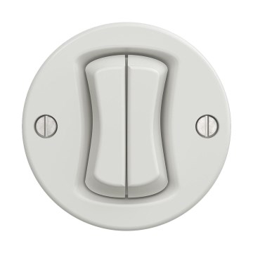 Reblig - Retro dubbele trappenlichtschakelaar zonder afdekraam nr. 6+6 keramisch wit