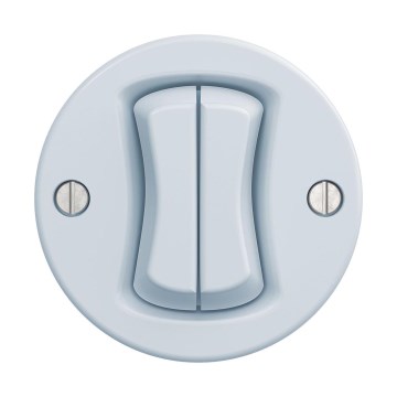 Reblig - Retro dubbele trappenschakelaar zonder afdekraam nr. 6+6, blauw