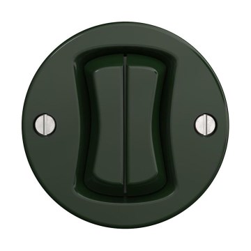 Reblig - Retro dubbele trapschakelaar zonder afdekraam nr. 6+6 groen