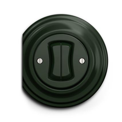 Reblig - Retro dubbele trapschakelaar zonder afdekraam nr. 6+6 groen