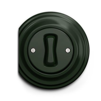 Reblig - Retro enkelpolige schakelaar zonder afdekraam, nr. 1, groen