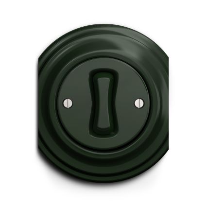 Reblig - Retro enkelpolige schakelaar zonder afdekraam, nr. 1, groen