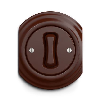 Reblig - Retro knop zonder rand, bruin