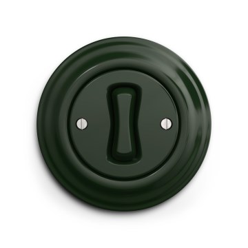 Reblig - Retro kruisschakelaar met afdekraam nr. 7, groen