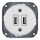 Reblig - Retro porseleinen USB-wandcontactdoos zonder frame 2x USB-A wit