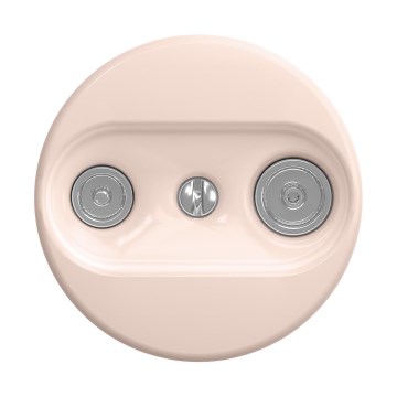 Reblig - Retro TV- en radioaansluiting (doorlopend) zonder afdekraam oudroze