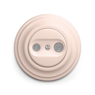 Reblig - Retro TV/FM aansluitdoos (eindpunt) met afdekraam oudroze