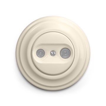 Reblig - Retro TV/FM-einddoos met frame, beige