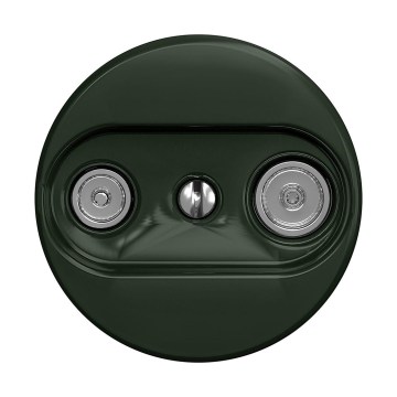 Reblig - Retro TV+R-aansluitdoos (doorlopend) zonder afdekraam, groen