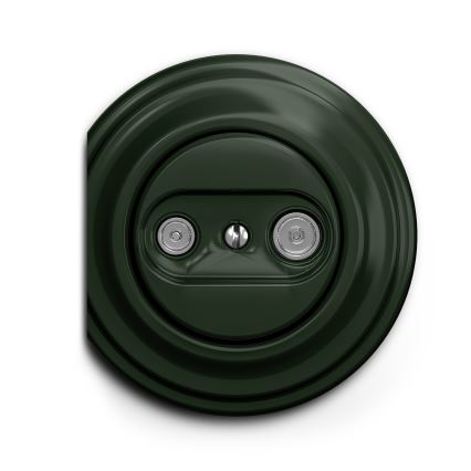 Reblig - Retro TV+R-aansluitdoos (doorlopend) zonder afdekraam, groen