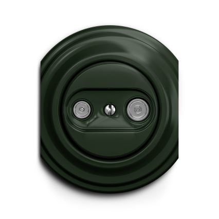 Reblig - Retro TV+R-aansluitdoos (doorlopend) zonder afdekraam, groen