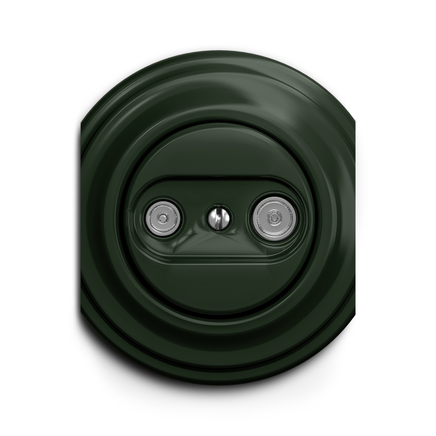 Reblig - Retro TV+R-aansluitdoos (doorlopend) zonder afdekraam, groen