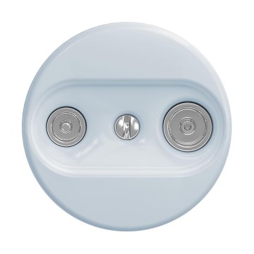 Reblig - Retro TV+R aansluitdoos (doorlus) zonder afdekraam blauw