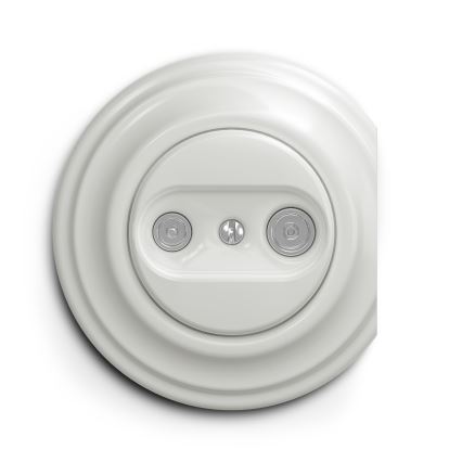 Reblig - Retro TV+R eindaansluiting zonder afdekraam, keramisch wit