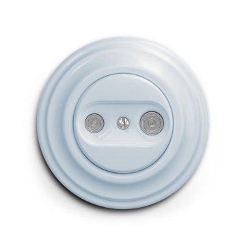 Reblig - Retro TV+R eindcontactdoos met afdekraam, blauw