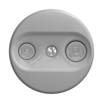 Reblig - Retro TV+R wandcontactdoos (doorgaand) zonder afdekraam grijs