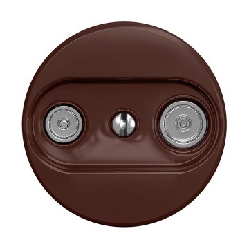 Reblig - Retro TV+R wanduitlaat (doorlussen) zonder afdekraam bruin