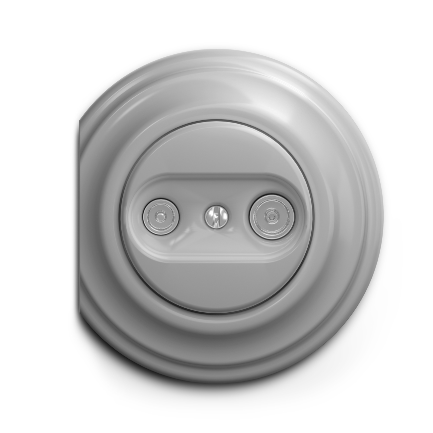 Reblig - Retro TV-/radioaansluiting (eindstuk) zonder afdekraam, grijs