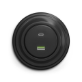 Reblig - Retro USB-stopcontact A+C met antraciet afdekraam